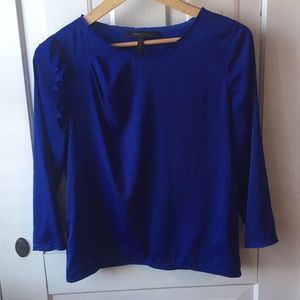 BCBG royal blue silk 3/4 sleeve top